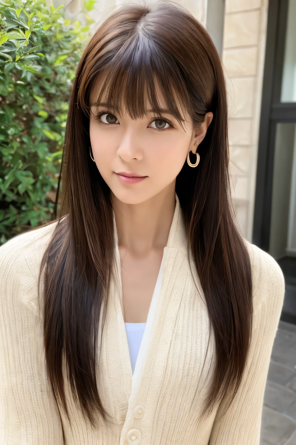 (8k, RAW photos, top quality, masterpiece: 1.2), ultra detailed, super resolution, (real photos: 1.37), portraits, high definition RAW color photos, professional photos, official art, highly detailed CG Unity 8k wallpapers, beautiful Japanese woman, {30|40} years old, highly detailed faces, Highly detailed eyes, highly detailed skin, Highly detailed nose, Highly detailed mouth, Perfect anatomy, Highly detailed background, Highly detailed clothing, One Girl, housewife, realistic body, white skin, radiant skin, slender body, very thin waist, handsome body, brown hair, {short|long} hair, (blunt bangs:1.2), cute face, slight smile, Realistic Face, outfits with a daring design, Earrings, Camera Gaze, Cowboy Shot, Standing Figure, Dynamic Lighting,
