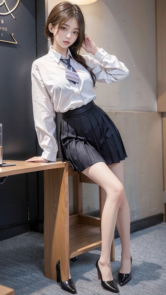 jk shirt,pleated skirt