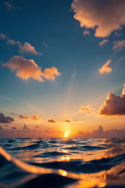 high resolution. Detailed, sharp and extremely detailed photos.
In the tropical sea. Photographed from the ocean floor looking up at the sea surface. The sunlight shines on the sea, creating a beautiful, clear look. 鮮やかなsunset.