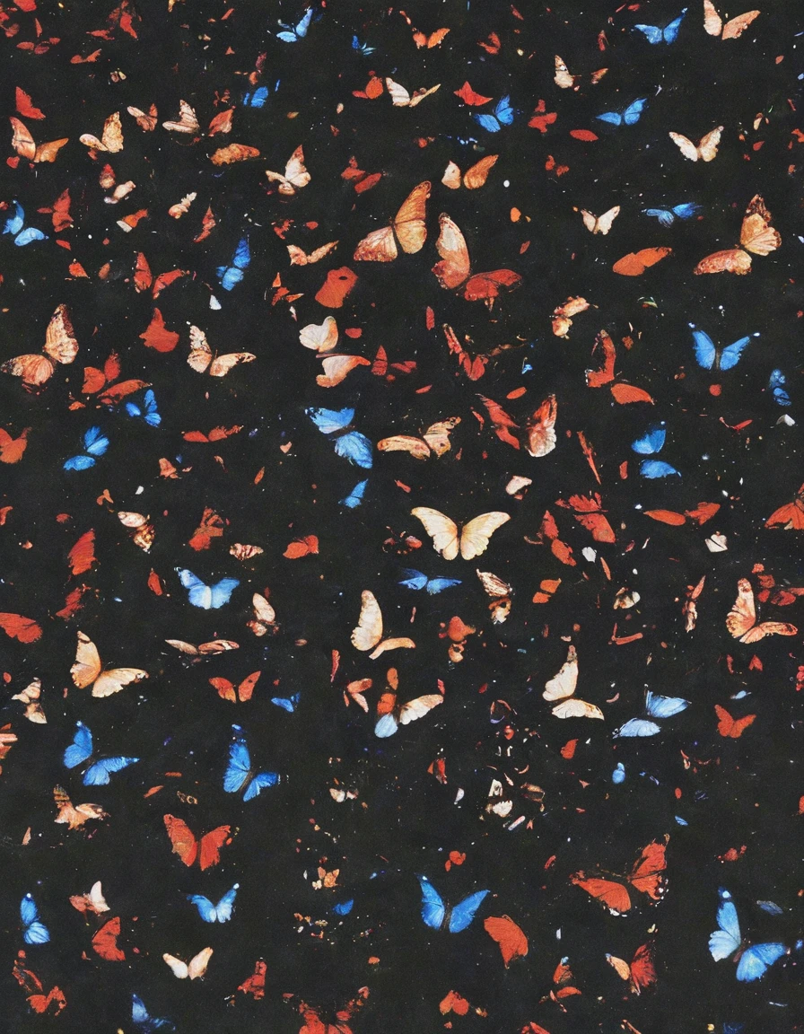 giant beautiful butterflies in bangkok at night