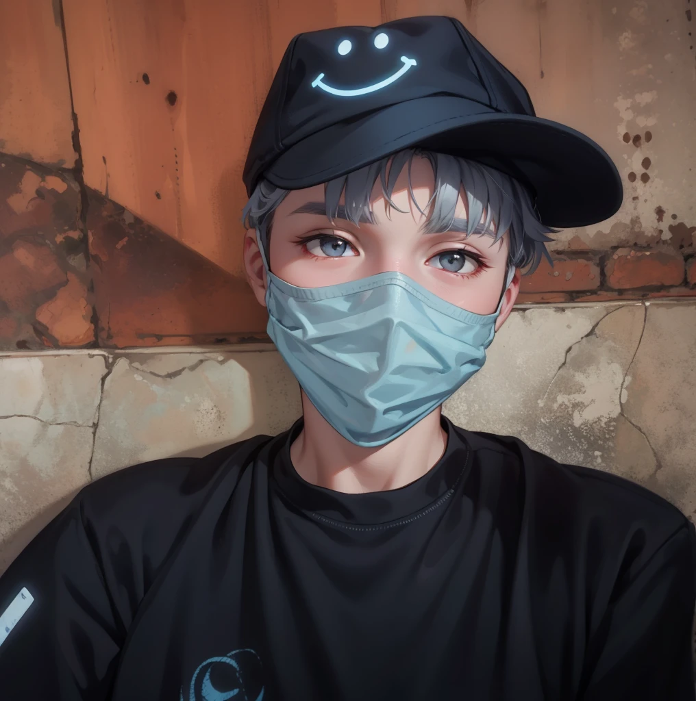 In the background is a silver city Two 15-year-old teenage friends with blue hair, With Latin skin and light gray hair on the outskirts of a large silver city they are talking about an important topic they are friends almost like brothers..............