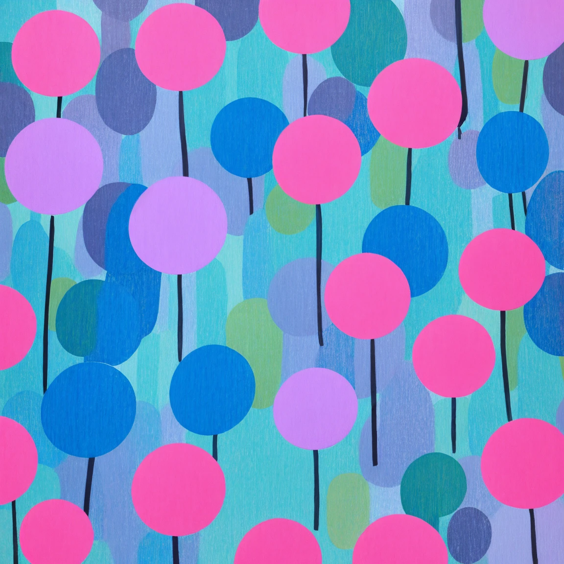 (expressionism artist:1.3), versatile light sky blue, pink, thistle colors art design, ideal for stickers, t-shirts, posters, thick wide brush strokes