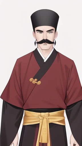 Li Zicheng、(masterpiece, Highest quality:1.2), (Middle-aged men:1.1), moustache, Hanfu, Ming dynasty、
