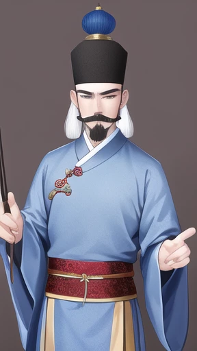 Zheng Chenggong、(masterpiece, Highest quality:1.2), (Middle-aged men:1.1), moustache, Hanfu, Ming dynasty、
