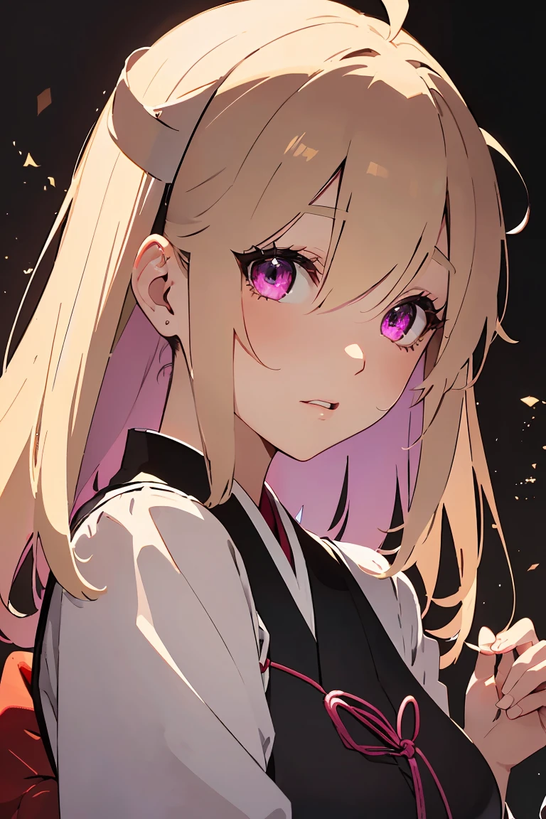 masterpiece, absurdres, best quality, ultra detailed, high Resolution, detailed illustration, bright colour, (extremely beautiful detailed face and eyes, Delicate beautiful face, 1 girl, cute face:1.3), (magenta eyes:1.1), sparkling eyes, big eyes, medium breasts, (perky breasts:1.1), (pointy breasts:1.1), medium hips, glamorous body, white skin, BREAK, long bob cut, (blonde hair:0.8), messy hair, detailed hair, shiny hair, BREAK (undressed Kyudo uniform, Panties:1.3), perfect lighting, (embarrassed:1.3), (ecstasy, vulgarity:1.5), (trembling:0.8), Kyudo hall,