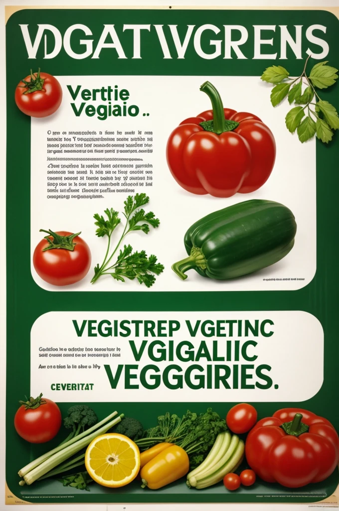 An advertising poster about the sale of organic vegetables in Latin Spanish