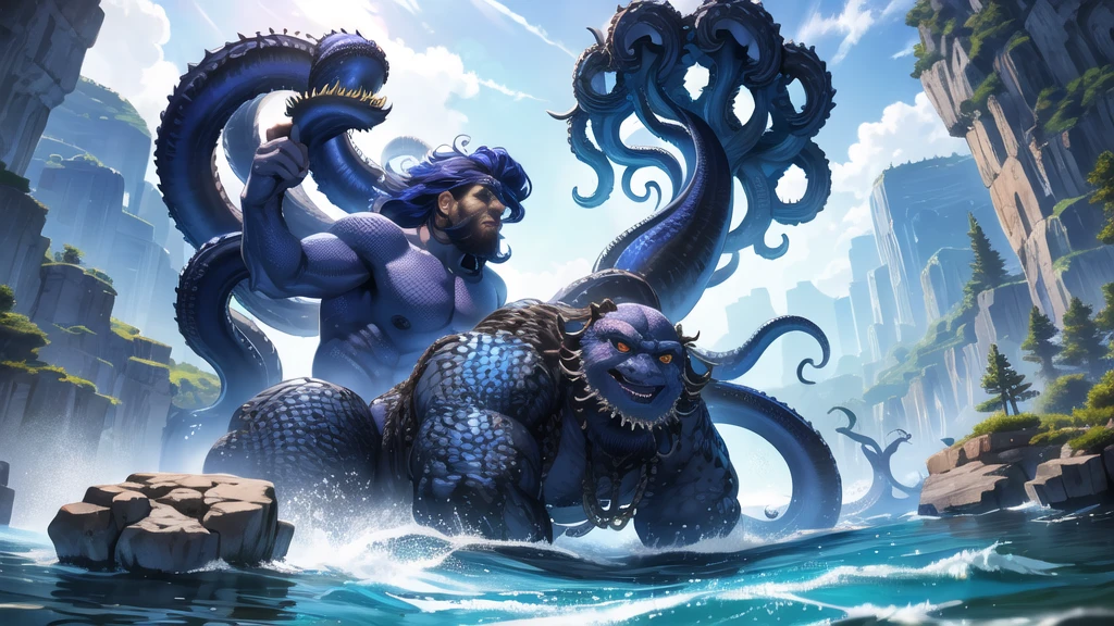 Kraken geography data in detailed hyper-realistic photography.