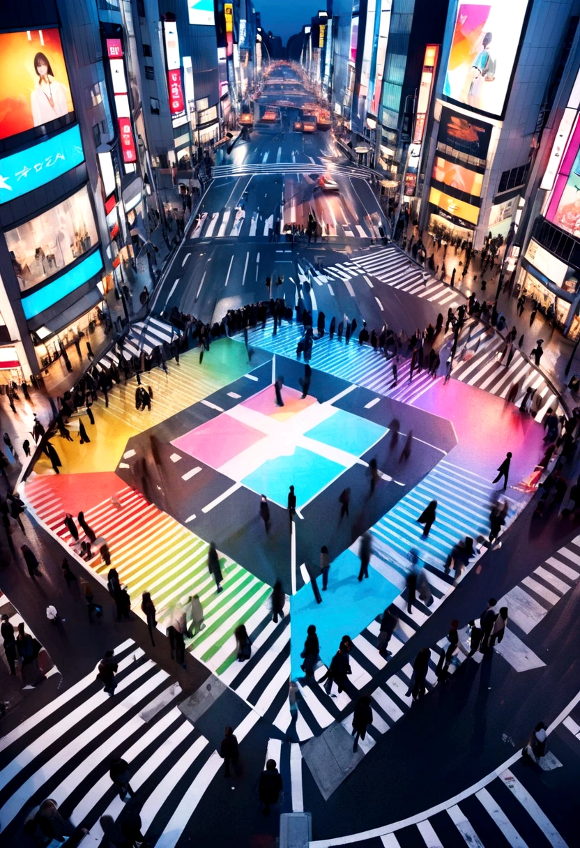 (Highest quality)(Masterpiece)Shibuya Crossing