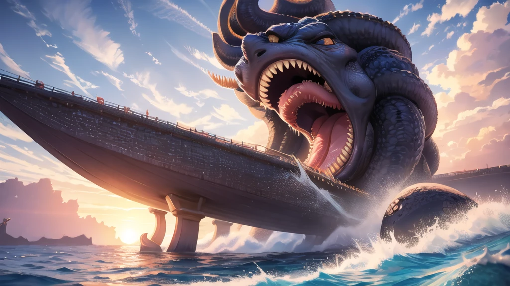 Kraken geography data in detailed hyper-realistic photography.