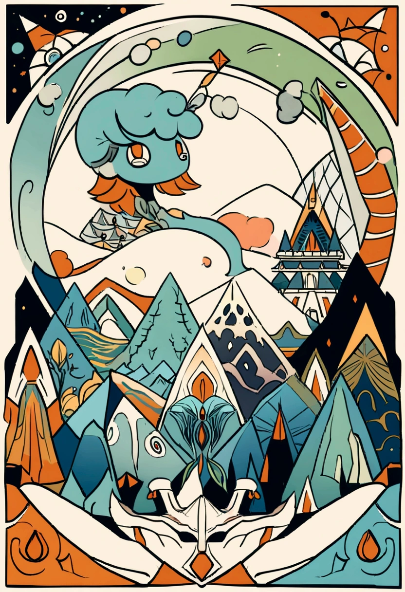 graphique d'art ;impact genshin, vecteur, une Porsche Carrera 3, blanche avec un paysage pittoresque de montagne enneigée en arrière-plan, illustration détaillée, et style rétro