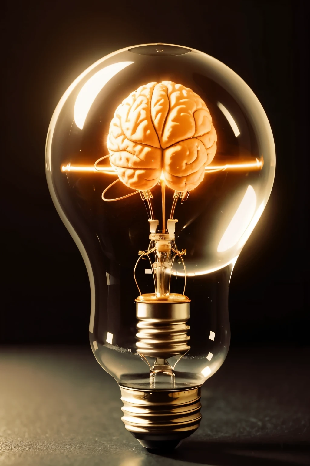 brain with light bulb
