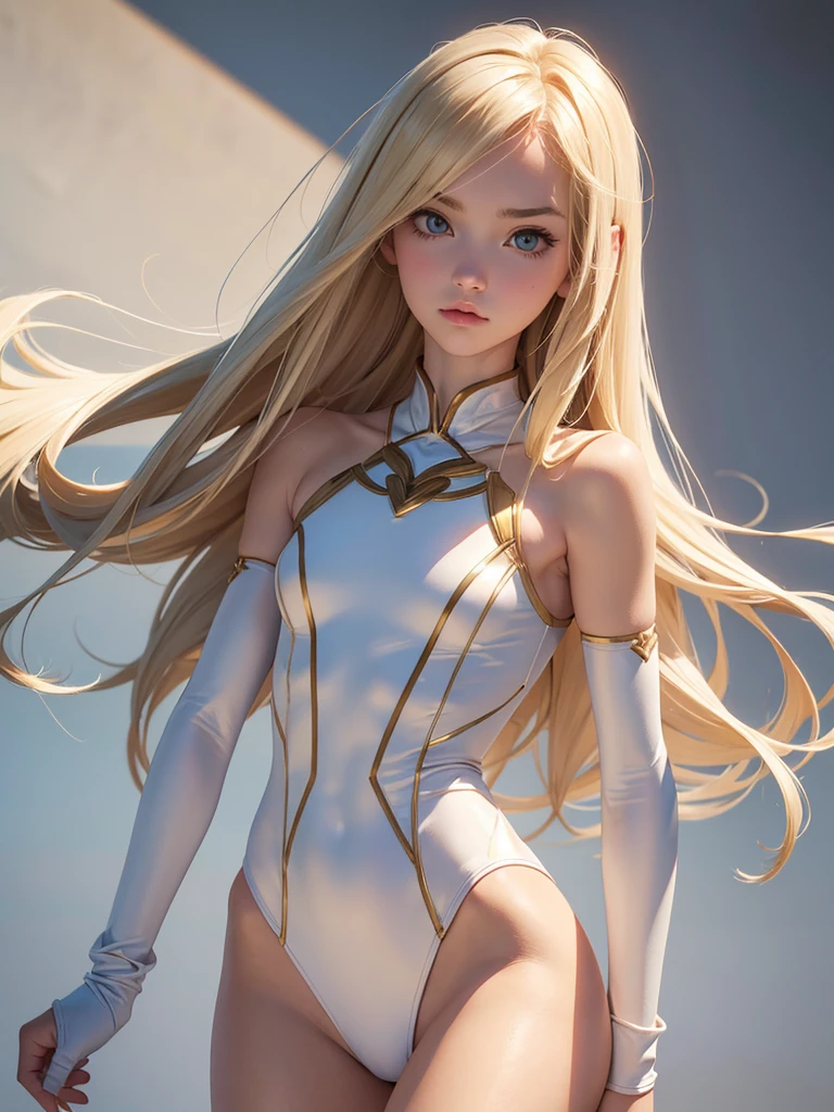 (best quality), 1girl, female, porcelain skin, blonde hair, straight hair, medium hair, swoopy tips, Flipped-up ends, brown eyes, perfect eyes, slender, figure skating uniform, small bust, shy, masterpiece, anatomically correct, highres
