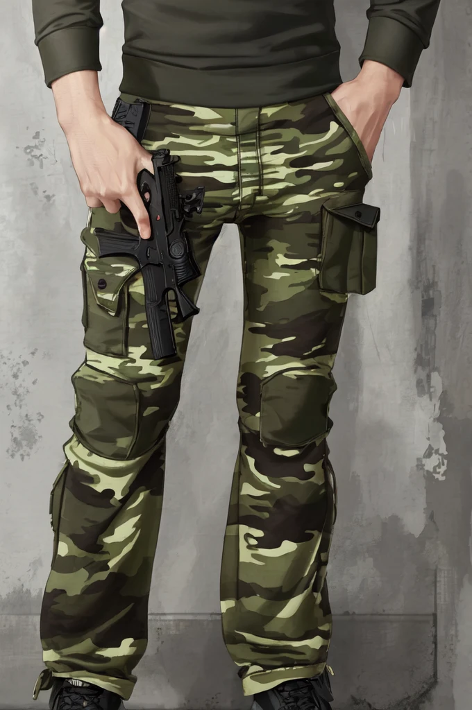 boy,camouflage pants,hand gun,