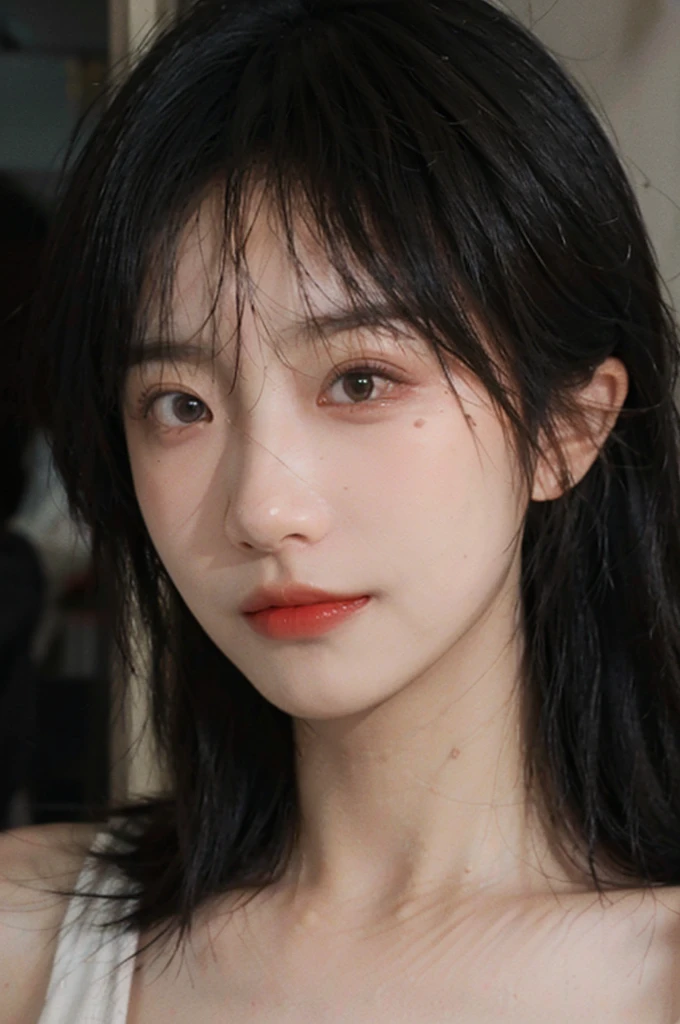 (Skin details:1.4), (smooth skin textures:1.3), Lipstick, background,海滩background， Direct vision, earrings, serene, calm, (Realistic and detailed eyes：1.2）, Natural skin texture, Realistic facial details, Soft dramatic lighting, Vivid details, 35 mm film, outdoor, (Photo Practical:1.4), (hyper Practical:1.4), (Practical:1.3), (Smoother lighting:1.05), (Improve lighting quality:0.9), (Highest quality real skin textures:1.4), Exquisite eyes, Delicate face, Close-up of face, (Enhance the beauty of skin texture:1.1), Hair details, Vest，normal body ratio, short hair, Moles under the eyes, thinking, A faint smile,公园background，Portrait Photography, Depth of Field, Bokeh, Surrealism, Ray Tracing, (Portrait Photography:1.1), Surrealism, High Detail, Chiaroscuro, Ray Tracing, reflected light, Ultra HD, Ultra HD, masterpiece, Textured Skin, Super Detail, High Detail, high quality, best quality