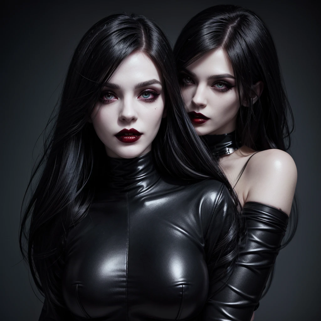 A BDSM vampiric goth girl ultra realistic ultra detailed