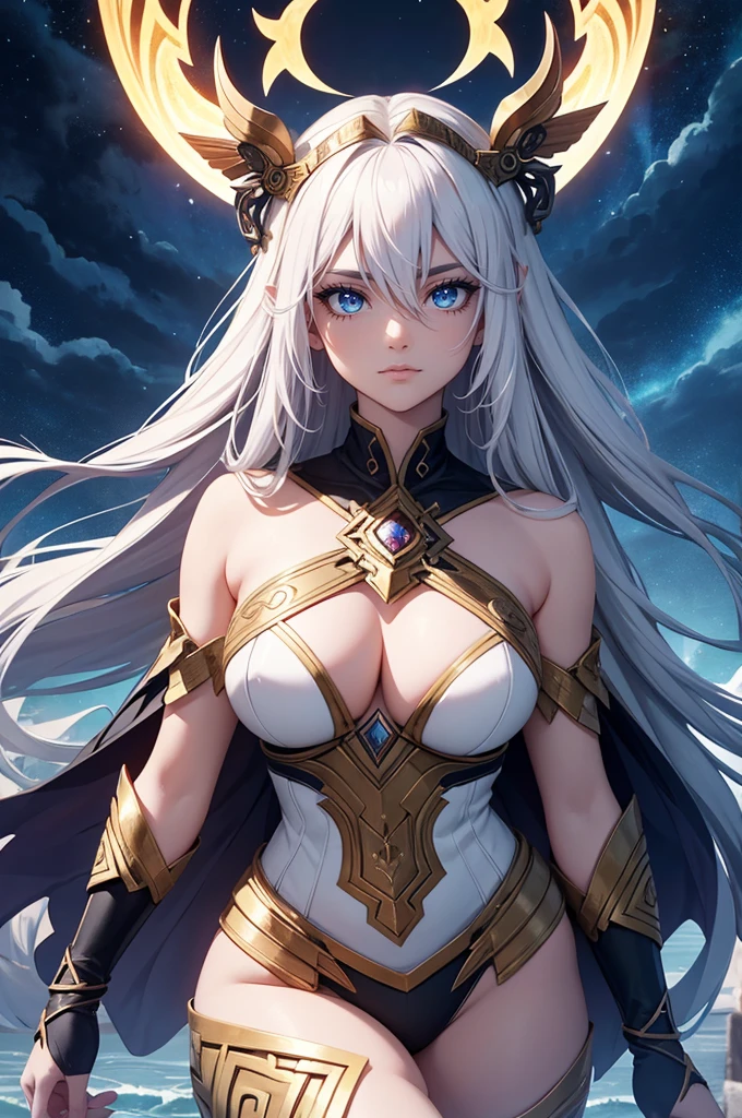 **Stable Diffusion Prompt:**
"Mighty Goddess of Strength and Potency, Lady of Thunder transcending Nordic, Germanic, and Greek mythologies, unveil your majesty! Imagine a dazzling deity who personifies formidable strength, unparalleled potency, and impetuous storms. Visualize her celestial figure, crafted by the harmonious fusion of elements from these epic sagas.
Her countenance features eyes sparkling with the energy of lightning, and her hair flows like storm-laden clouds. She adorns divine armor, forged in celestial furnaces and adorned with symbols echoing the legends of Norse, Germanic, and Greek gods. Divine ornaments exalt her presence, reflecting the majesty of her mythological lineage.
Capture the duality of her beauty and ferocity, balancing divine serenity and imminent storm. Evoke the grandeur of her form with features that bear witness to the unique fusion of three distinct mythologies.
Create a visual spectacle transcending the limits of human understanding, revealing the true essence of this Goddess of Strength, Potency, and Thunder."
