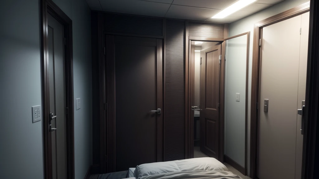 maximum security room, tecnology, arrested man, 8K DETAILS, HIGH LEVEL OF DETAIL