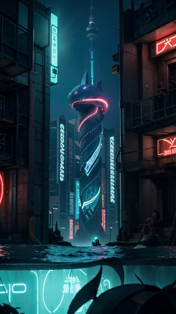 “Neon Depths of the MONNIVERSE”
In the electric-blue depths of the MONNIVERSE, where neon currents weave through sunken skyscrapers, our cybernetic shark glides with purpose. Its sleek form, a fusion of organic grace and mechanical precision, catches the phosphorescent glow of the city.
The Shark: Its dorsal fin, once sinewy and natural, now boasts a jagged line of luminescent circuitry. Glowing red eyes pierce the murky water, scanning for anomalies. Its tail, a symphony of gears and servos, propels it effortlessly through the neon-lit abyss.
The Sign: Clutched in its metallic jaws, a sign reads, “Too Cool for Traditional Oceans.” The letters flicker like distant constellations, a manifesto for a new era. The shark’s smirk is unmistakable—defiant, rebellious, and utterly unapologetic.
The Underwater City: Around it, the city pulses with life. Buildings, half-submerged, house bioluminescent creatures and rogue AIs. Coral formations cling to skyscraper skeletons, their vibrant hues contrasting against the artificial glow. Neon jellyfish drift by, trailing tendrils of light.
The Circular Frame: Encircling this surreal tableau, the word “MONNIVERSE” blazes in iridescent letters. It’s more than a name; it’s a promise—a collision of moon and universe, of innovation and rebellion.
And so, our cyber-shark swims, a sentinel of the future, too cool for the mundane seas, carving its path through neon dreams