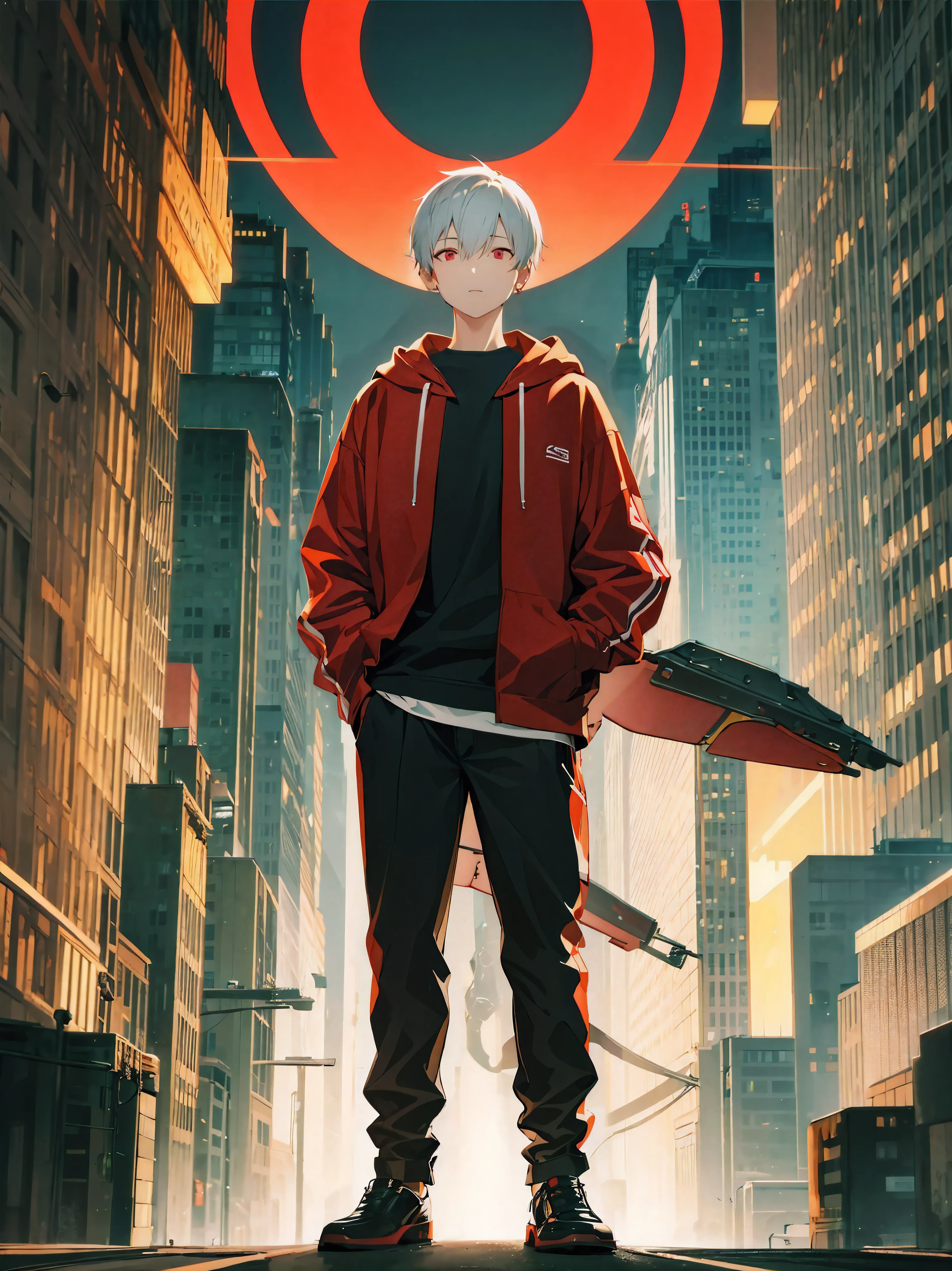 remove background or turn to a city, fix the ear