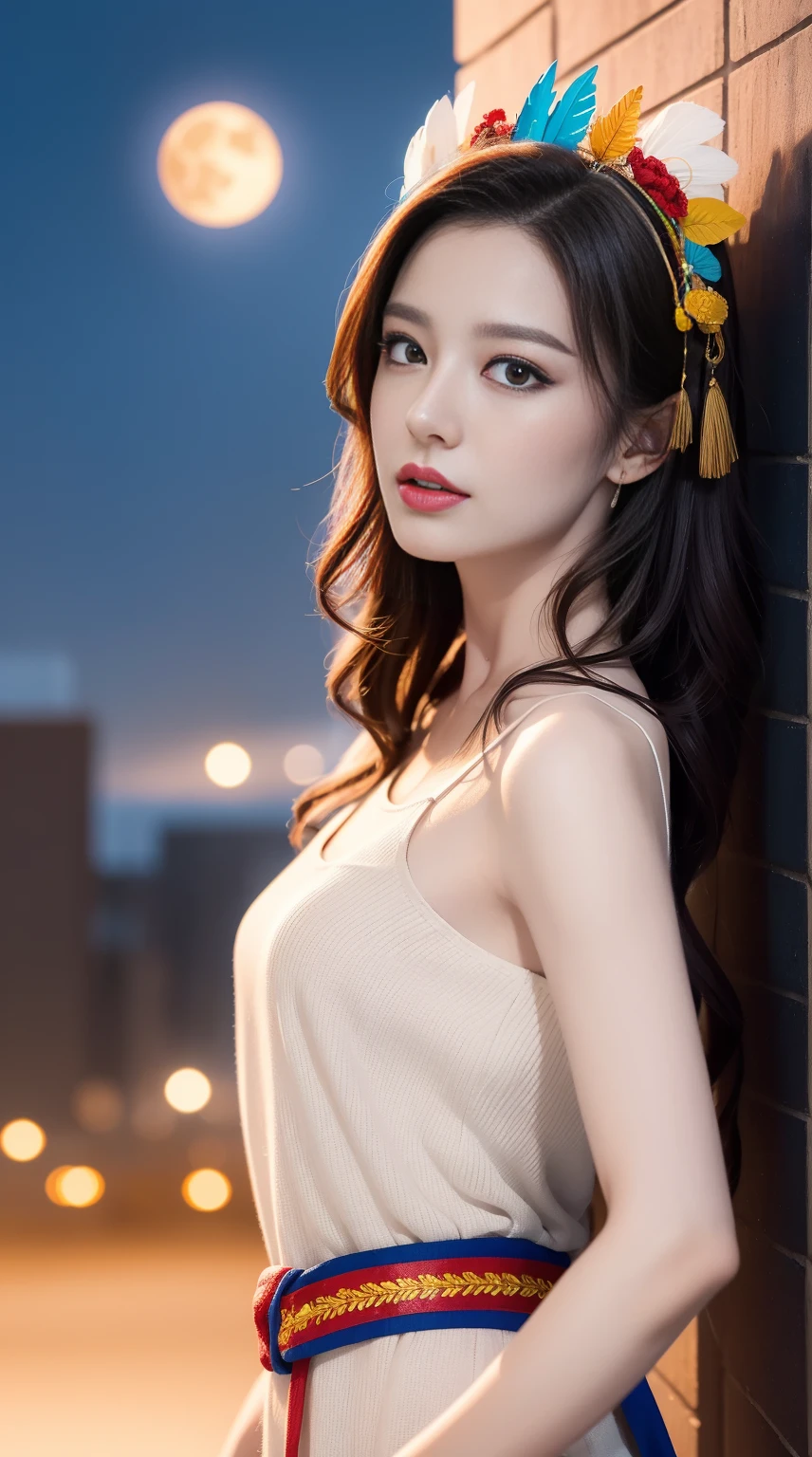 (32K:1.5, Highest quality, masterpiece, Ultra-high resolution), Professional camera work:1.6, Very detailedな肌と顔の質感:1.3, Captivating portrait:1.2, Very accurate, Very detailed, Adult female, ((Amazing night view from the rooftop:1.4, The moonlight at night illuminates my body)), (pajamas:0.7), Incredibly slim body, Sensual sitting position:0.6, sense of loss, sorrow, Expression of sorrow, (Big eyes that exude beautiful eroticism:0.4, Small face, Dreamy look:1.0, I love you with all my heart:0.8, Open your mouth a little, lipstick, Feel the beautiful eroticism:0.9), (Wet dark brown medium length hair), Candles, Medium chest, Earrings, necklace, bracelet, (romantic, mysterious), Fair skin, elegant, Object of admiration, original, dramatic, artistic, Innovative, charm, Heartful, Fancy, sense of openness, sense of cleanliness, special, exciting, Extreme, Tilt, ((Adult charm, Feminine charm, Hair blowing in the wind)