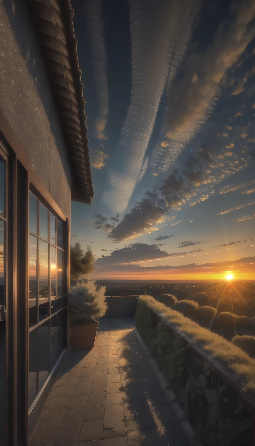 highres, imagination, (realistic), clear skies, composition, sunset, (hdr:1.5), outdoors, intricate details,