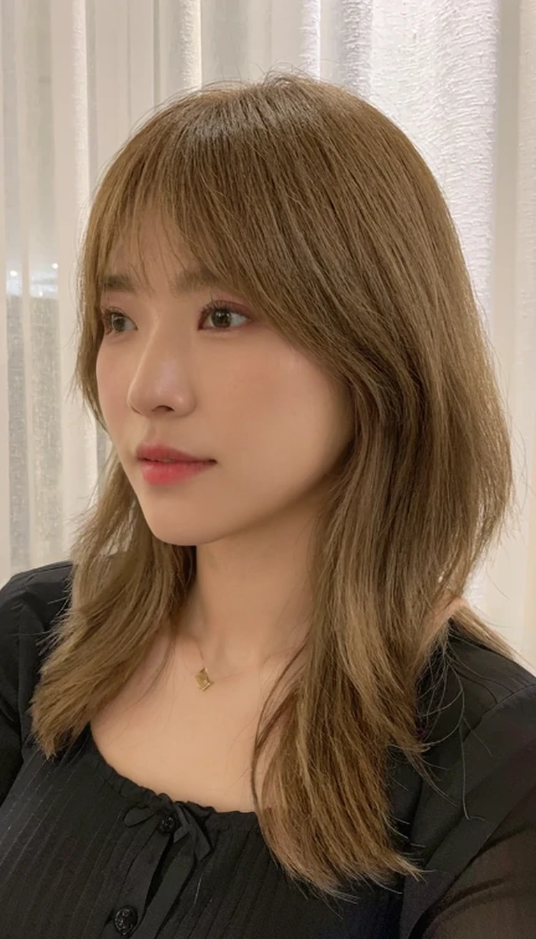 Best Quality, 8k, Masterpiece, (Portrait: 1.3), (photo realistic:1.4), (hyper realistic:1.4), Sharp Focus, looking at viewer, (smoother lighting:1.1), (increase cinematic lighting quality:0.9), realistic lighting, backlighting, light on face, ray trace, (brightening light:1.2), (Increase quality:1.4), sharp detail, (best quality real texture skin:1.4), finely detailed eyes, black_eyes, finely detailed face, 25 year old Korean woman