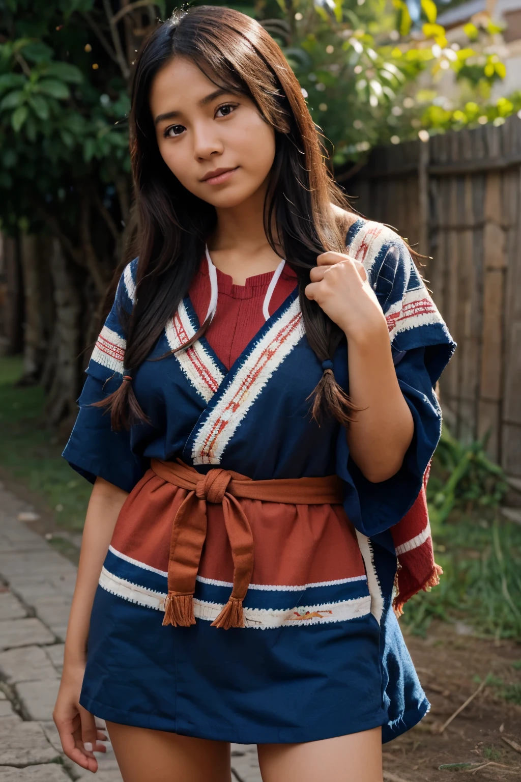 A Peruvian anime with a poncho or yuyo that represents those who speak Quechua
