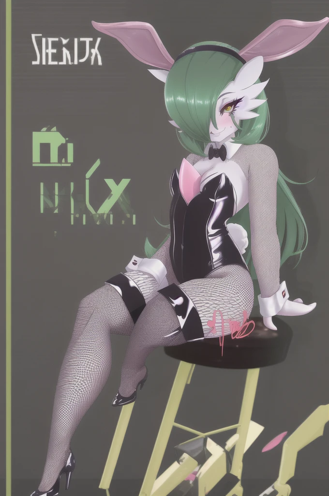 Bunny Girl,Sexy,Black rubber tights,Fishnet stockings, gardevoir