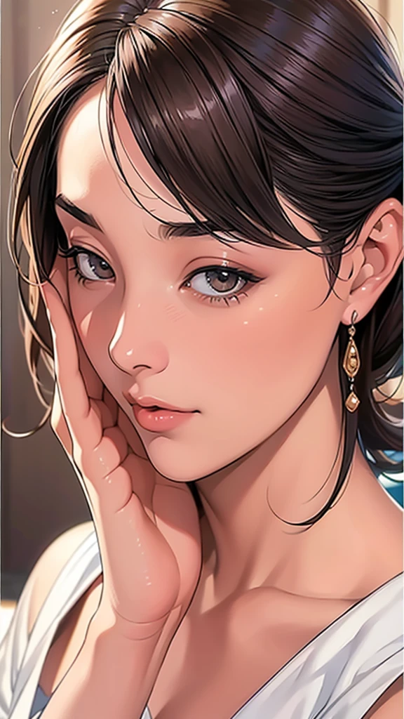 (8ก, highest quality: 1.2), very detailed, thorough solution, (realistic, realistic photo: 1.37), portrait, High resolution RAW color photograph, arrested on the job, High resolution and beautiful, High resolution, 8ก Image Wallpaper, amazing details, large file size, very detailed美しい女の子, very detailed face, Finely defined eyes, Fine skin texture., All functions are clearly displayed., The contours of the fingers are perfectly shaped.., the nose has the correct shape., expressive lips, perfect anatomy, background is not blurred, one story, (20:1.2), twenties, pretty girl, realistic