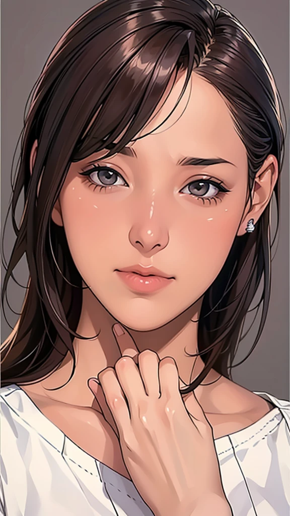 (8ก, highest quality: 1.2), very detailed, thorough solution, (realistic, realistic photo: 1.37), portrait, High resolution RAW color photograph, arrested on the job, High resolution and beautiful, High resolution, 8ก Image Wallpaper, amazing details, large file size, very detailed美しい女の子, very detailed face, Finely defined eyes, Fine skin texture., All functions are clearly displayed., The contours of the fingers are perfectly shaped.., the nose has the correct shape., expressive lips, perfect anatomy, background is not blurred, one story, (20:1.2), twenties, pretty girl, realistic