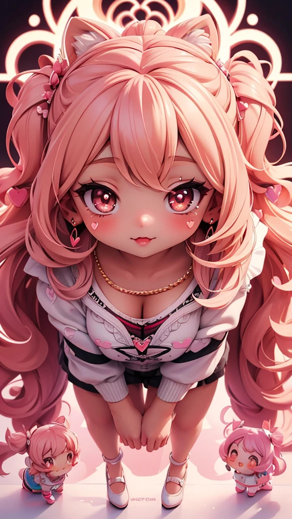 ((gyaru, 2 girls)), ((kawaii face)), ((heart-shaped pupils)), (masterpiece), (top quality), ((hyper detailed)), (beautiful and aesthetic), (exquisite), (depth), (super detailed skin), ((high standard)), ((high resolution)), (perfect anatomy), (full body), (red cheek), ((sickly cute designs)), (earring), (lipstick)