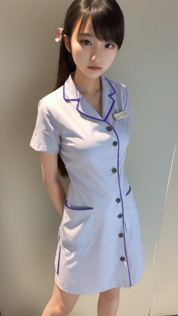 20-year-old beautiful Japanese woman,
wearing white nurse clothes,
full body,
ultra realistic photo
Negative prompt: (weird:1.2) and destroy face,
text, mark,
low quality