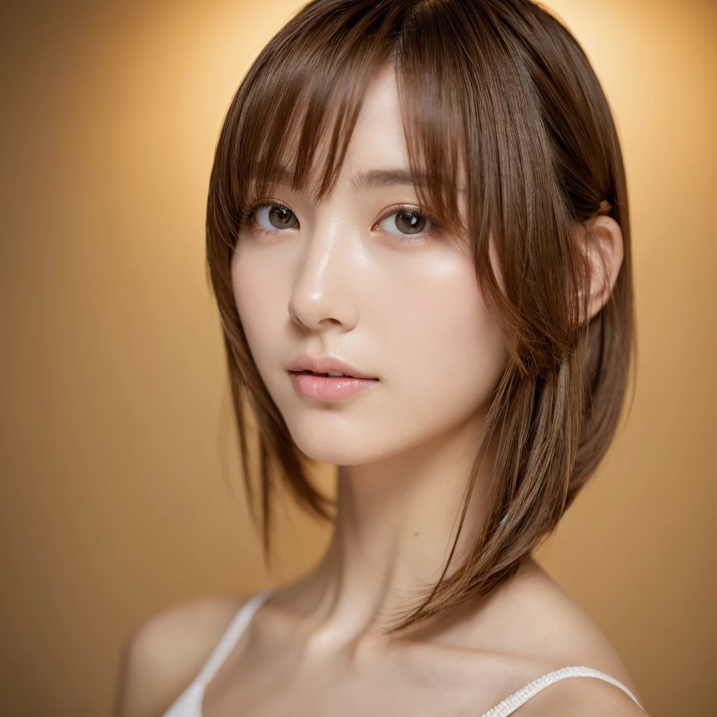 Highest quality, Realistic, Perfect Human Anatomy, Very detailed, Very delicate and beautiful, Raw photo, Professional Lighting, Illumination, Depth of written boundary, Single focus, whole body, Skinny Japanese woman, 30-year-old woman, Brown Hair, Small Head, Beautiful Eyes, True Face, Realistic skin, Fine grain, (Fashionable hairstyles: 1.3),