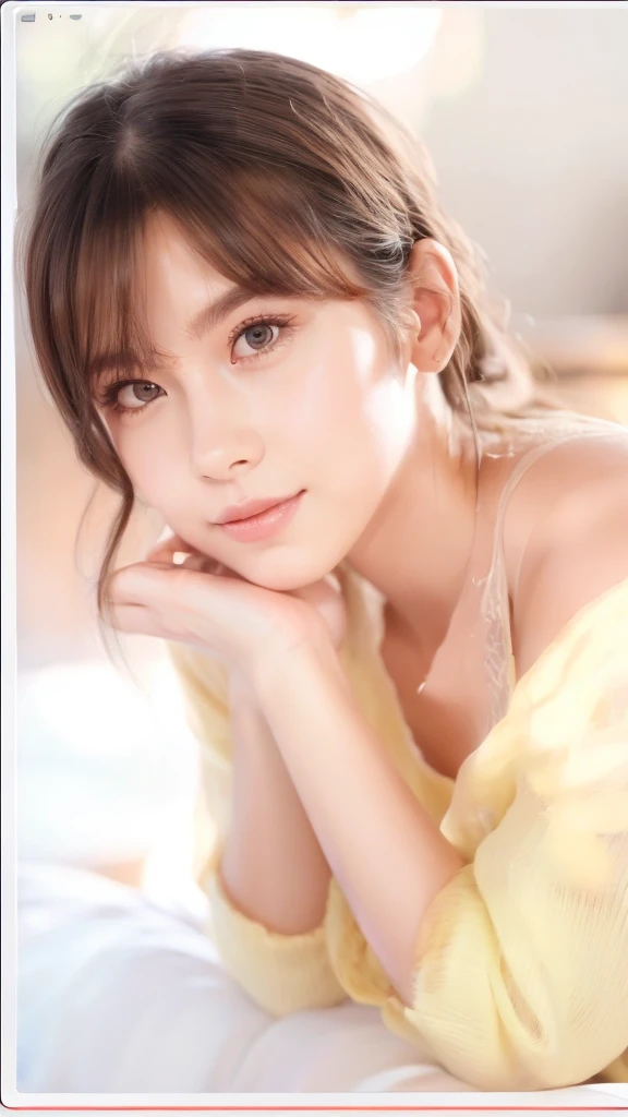 1girl, solo, small breasts, smile at viewer, bashful, sheer jacket, casual dress, thighhigh, (best quality,4k,8k,highres,masterpiece:1.2),ultra-detailed,(realistic,photorealistic,photo-realistic:1.37),intricate details, delicate features, beautiful detailed eyes, beautiful detailed lips, extremely detailed face, long eyelashes, serene expression, flowing hair, natural lighting, warm color palette, soft focus, digital painting, cinematic composition