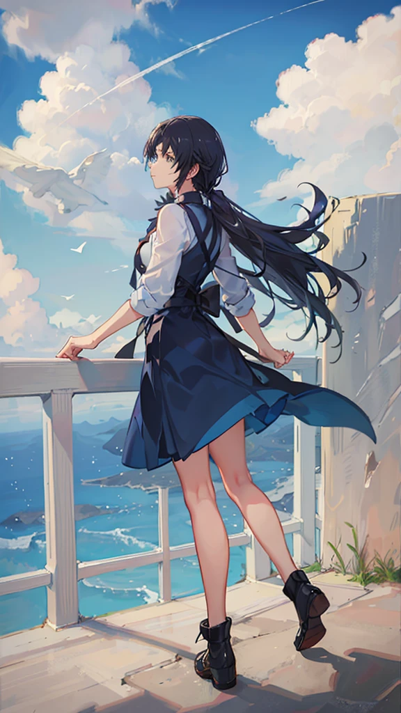 work of art, best qualityer, high resolution, lofi anime image of a japanese blue sky