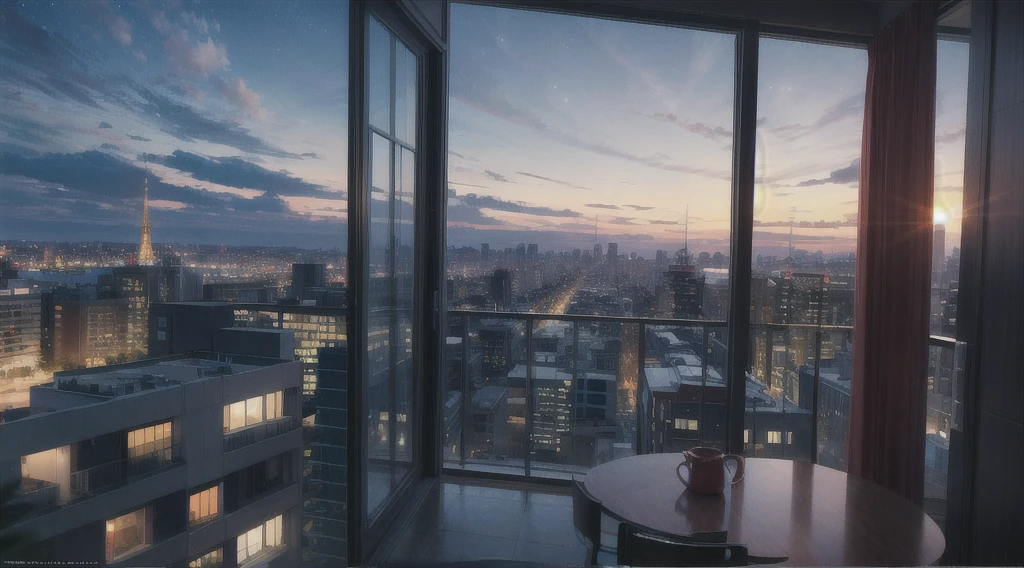 Highest quality(8k)masterpiece、Time: Night(1.8)The night view can be seen from the window(1.8)、A room in a high-rise apartment with very large windows(1.8)It's dim in the room.(1.8)calling on mobile phone、One girl、Very cute、Best Style、Hairstyle(semi-long)The room is a high school girl's room、、There are no curtains、、The clothes are high school gym clothes、、、