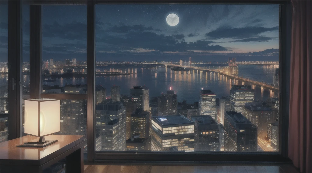 Highest quality(8k)masterpiece、Time: Night(1.8)The night view can be seen from the window(1.8)、A room in a high-rise apartment with very large windows(1.8)It's dim in the room.(1.8)calling on mobile phone、One girl、Very cute、Best Style、Hairstyle(semi-long)The room is a high school girl's room、、There are no curtains、、The clothes are high school gym clothes、、、