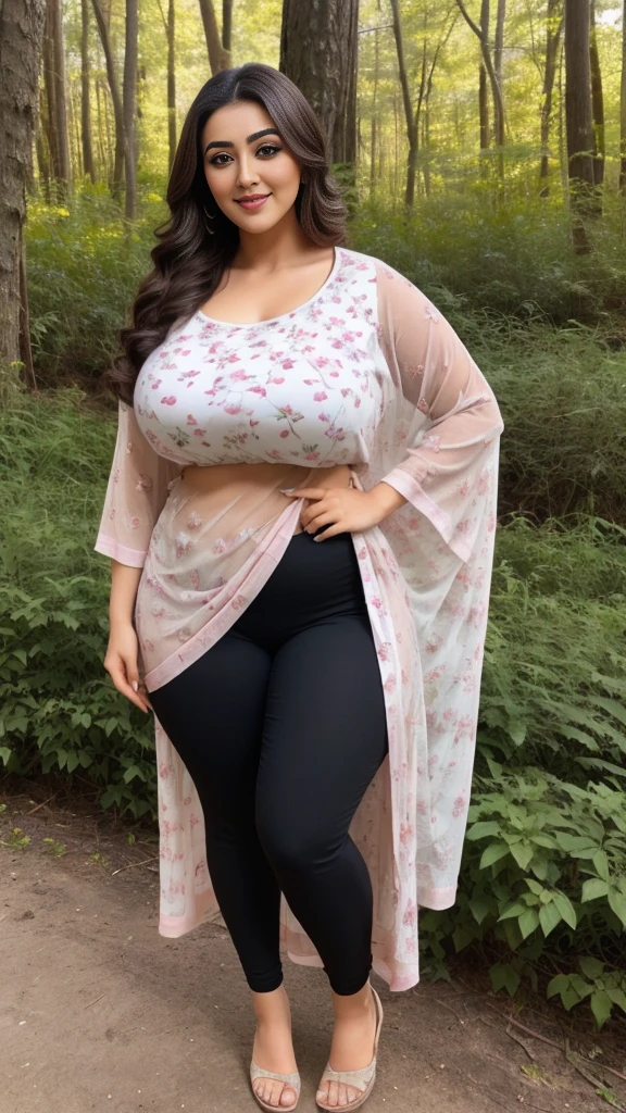 onali thakur Indian beautiful actress curvy plus size hour glass bulky huge figure woman, closeup camera view, big huge m-cup breast, wearing Women's Plus Size Summer Allover Floral Printed Tank Top Color: Hhite & Pink , covered Bust , elegant standing position, eye contact view, different style hairstyle, bright eyes, thin eyebrows, fair skin, blushing cheeks, prefect head to toe view, full body, and expansive views, ideal for high-fashion or editorial shoots, ultra realistic skin texture, head to toe view, full body shot, full body view, smile face, black hair, Indian face, perfect skin tone light, ultra realistic skin texture, bigger waist, busty, big hips, fleshy thighs, thick thighs, busty, full body view, Lavender Field: Endless rows of fragrant lavender flowers.
