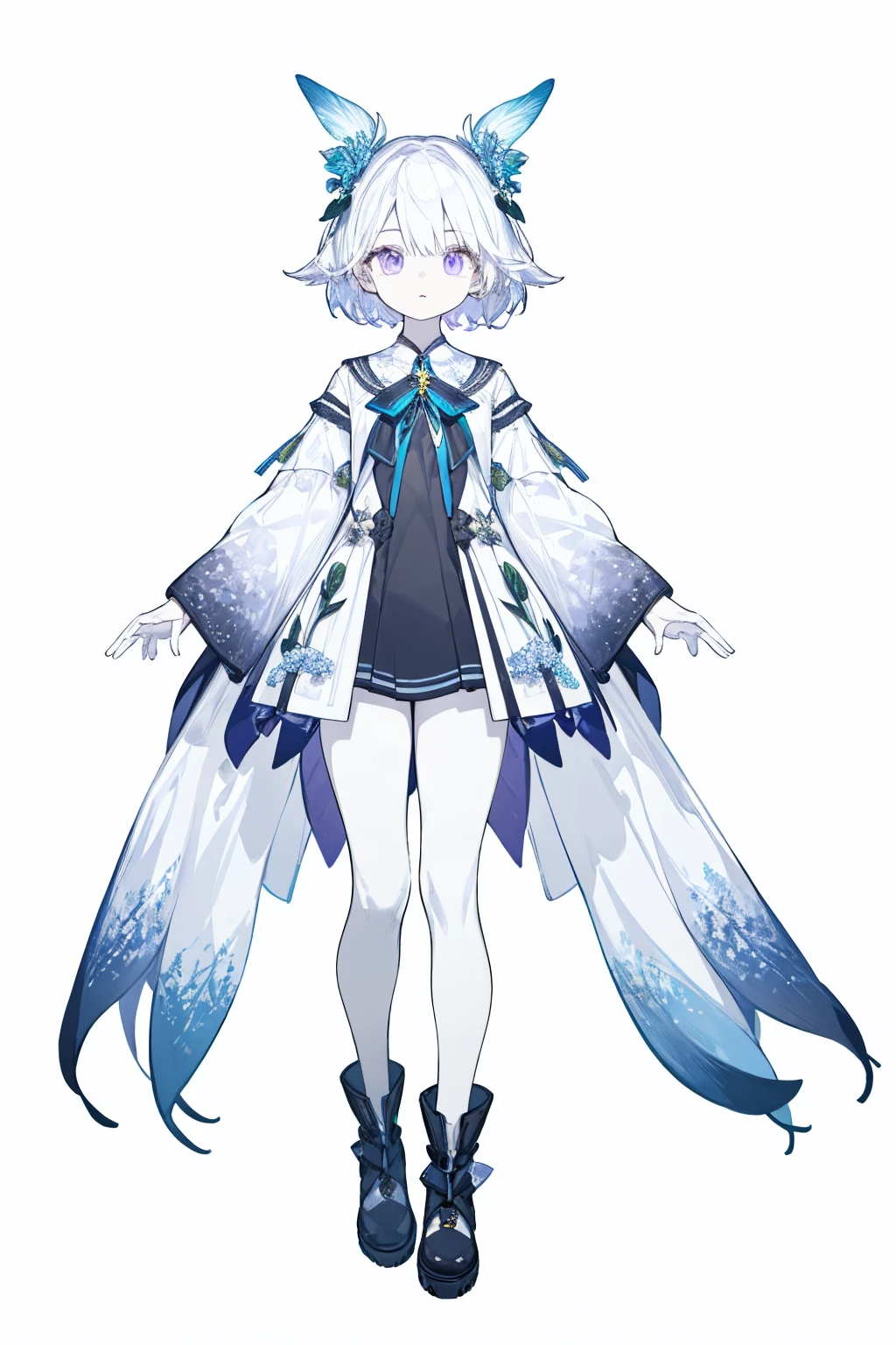 masterpiece, Best lighting, (((Super detailed))), Highest quality, lilac, Forest Fairy, Lily of the valley, ((The Mysterious Forest Boy)), Perfect Anatomy,  Cute Boys, Great body, The perfect proportions,  (((vtuber-fullbody)), No background, Blank Background, ((((((White Background)))))))