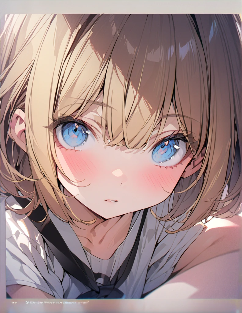 masterpiece blonde girl(Short Bob Hair:1.4),(blue eyes)Big titsAre you okay?