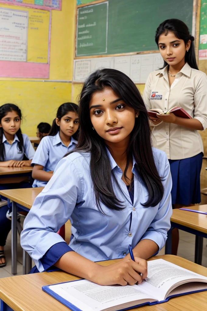 Rajan international academy school
Teacher teaching students in class