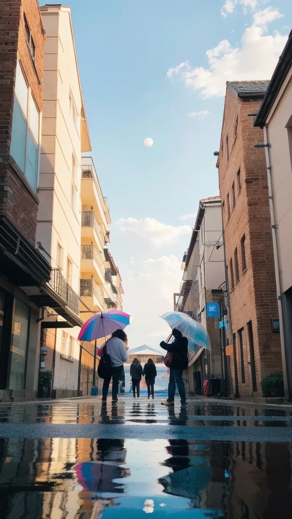 2.5D , Minimal deformation,
Couple holding colorful umbrellas, Two people sharing one umbrella,
Opening an umbrella towards the audience, 無色Transparent full color, An umbrella open in front of your face,
Break Two people with umbrellas, The other hand holds each other's hand,
Break: A sunny town after the rain, shopping,
Braking Wet roads, Reflection of light, Glossy wet feel, fluctuation,
Blake Transparent Aesthetics, Transparent full color, Holographic,
BREAK Highest quality photo printing, Transparent full color, Realistic Photographic Images,
Dynamic Shot, (Shooting from below:1.8), Perfect job, Professional camera work,
BREAK Beautiful light reflected on the road, Transparent Gradient, Fantasy,
Blake, two perfect smiles,
Highest qualityを破る, Highest quality, Highest Resolution, Super Retina,