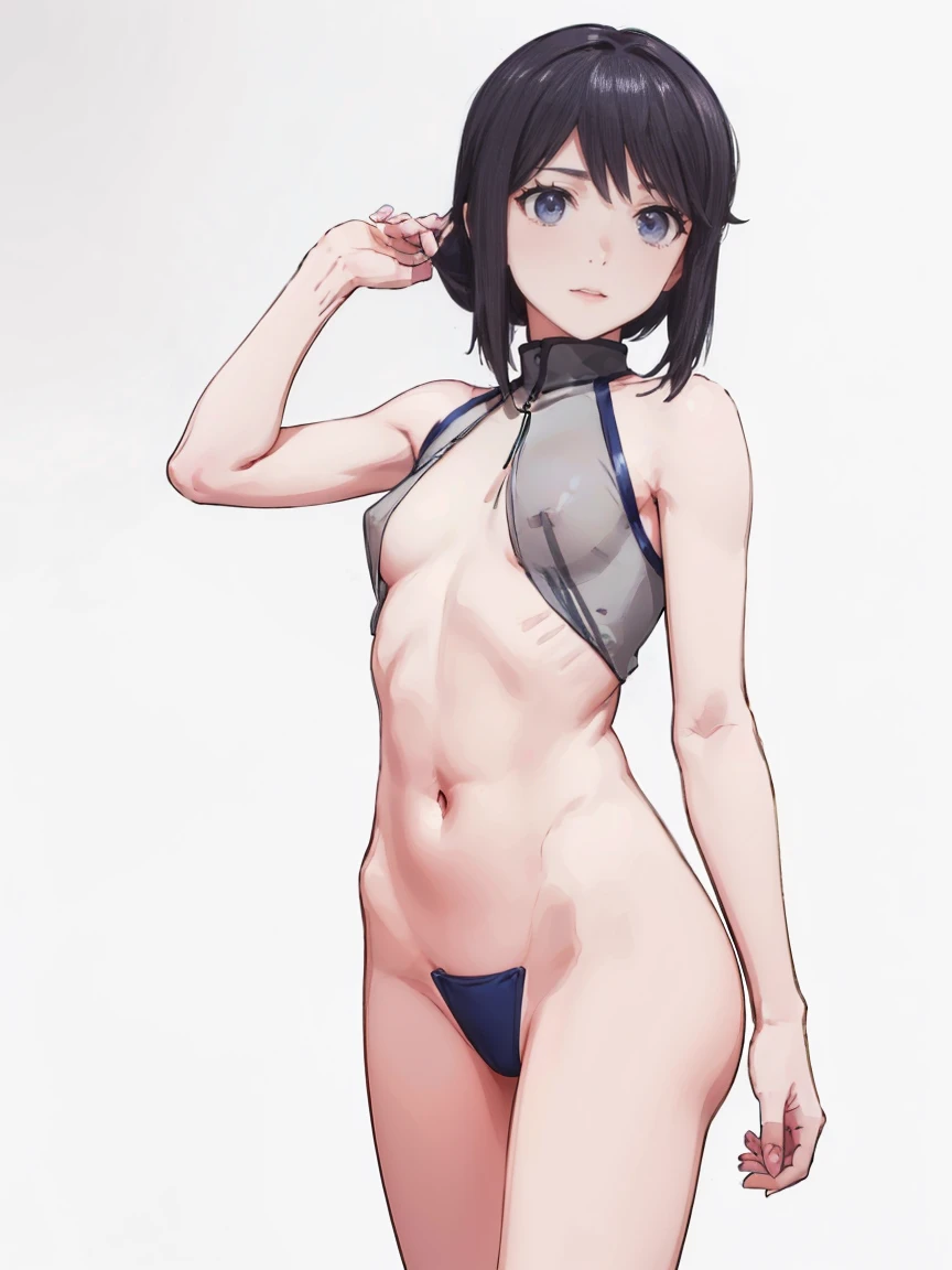(( Fleet Collection、Kantai Collection、Yao)),(((Nude)))、woman,Cowboy Shot, ((white background))) 、Best image quality, high quality, The background is clear,きれいなwoman, Japanese, detailed, detailed eyes, detailed skin, Beautiful Skin, 超High resolution, (reality: 1.4),とても美しいwoman, A little younger face, Beautiful Skin, thin, (Ultra-photorealism), (High resolution), (8K), (非常にdetailed) 、(Beautiful and detailed eyes), (非常にdetailed), (detailed face), Displaying the viewer, Fine details, detailed face, smile,Straight,Looking Ahead, StraightLooking Ahead, Photo Real,Hairstyle: ponytail、short hair,Brown Hair、smile、Very delicate body、Very flat chest、hair over one eye, from below,