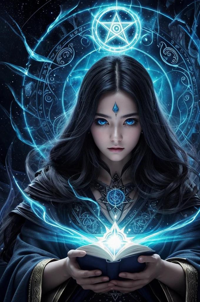 Crystal Castle Sealed in a Book of Magic,Blood,Night, Dark, (Fantasy),infinite,deep blue sky,The abyss of knowledge,Cowledge,((masutepiece)), (((Best Quality))),((Beautiful fine eyes)),(Eye lashes)、Beautiful girl riding a huge white bear with armor、(女の子1人)、Perfect human body structure、Black hair fluttering in the wind、The long-haired、abyss eyes、glowy skin、oils、small 、Wizard robes、tattered cloth、Realistic coat、Teenchi、Super delicate CG Unity 32k wallpaper、masterpiece, ((ultra-detailliert)), ((illustratio)),colourfull,wall-paper,The energy,Unknown terror,Incomprehensible,Around the magic,Magical surroundings,magic wands,Boken,Flying pages,Know everything,Predict the future、Get to know the past、Infinite wisdom、blue flames、Warlock、magic circles、Pentagram、Spells、mantra、Singing magic