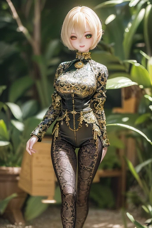 photorealistic, realistic photo, ((highest quality)), ((masterpiece)), (extremely detailed), kukolnydom, doll, (mature woman:1.7), solo, full body, dynamic pose, green eyes, (looking at another, blank eyes, empty eyes, detailed eyes:1.3), light smile, dress, museum, 8k