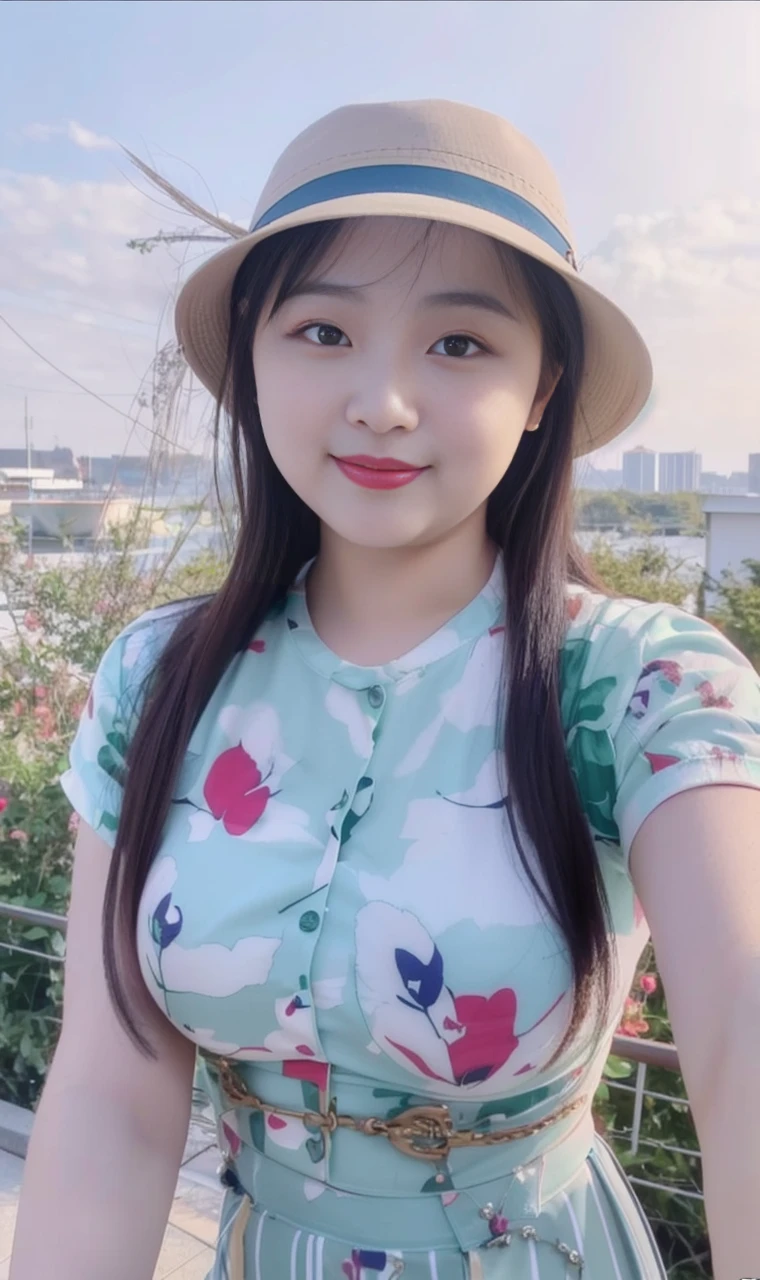 ((best quality)), ((masterpiece)), (detailed), perfect face, araffe woman in a long dark-blue shirt and blue denim skirt walking down a street, thicc,  wavy  short hair , she has a jiggly fat round belly, bbwchan, wearing tight simple clothes, skinny waist and thick hips, widest hips, her belly is fat and round, soft curvy shape, hyperrealistic full figure, wearing a cute top, wide hips, wearing 10 bracelet , wearing huge diamond necklace 