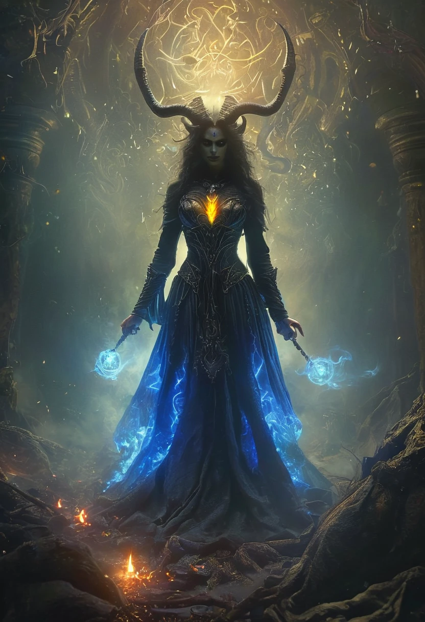 (best qualityer,4K,high resolution,work of art:1.2),(ultra detali,realisitic,photorealisitic:1.37),(blue light:1.1,magic circle:1.2,hovering,Ablaze), (gigant ass,flourishing,Demonic figure:1.1), (mysterious appearance,grim presence), (sunlit,translucent), (best qualityer,4K,8K,high resolution,work of art:1.2),ultra detali,(realisitic,photorealisitic,photo-realisitic:1.37), (tenebrosa,grimdark), (surreal,Fantastic), (concentrated,threatening), (grim,foreboding), (grim,haunting), (Vibrant,Ablaze), (Mystic,unearthly), (magma-like aura,jagged edges), (Intimidating presence:1.1), (Ablaze eyes,burning look), (sharp fangs,demonic horns), (grim atmosphere,mysterious silence), (Ethereal energy,crackling sparks), (suspended in air), (malevolent power), (powerful aura,radiating energy), (intricate inscriptions,ancient symbols), (grim intentions,tenebrosa forces at play), (unleashing chaos and destruction), (enveloped in tenebrosaness,shrouded in mystery), (magical transformation,infernal enchantment), (grim ritual,conjuring evil spirits), (terrifying manifestation,evil force), (chilling presence,evil personified), (freed from another kingdom), (fenômeno unearthly,profane entity), (tense reality,tearing the fabric of existence), (grim event,apocalyptic omen), (concentrated colors,sharp contrast), (grim lighting,haunting shadows), (grim surroundings,tenebrosa ambiance)。