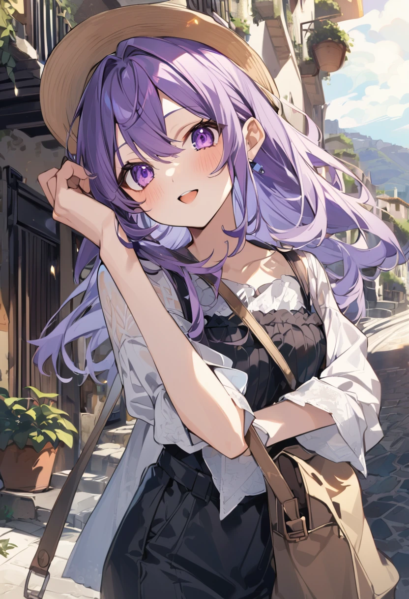 Keito。Purple Eyes。female。Purple Hair。Southern Italy