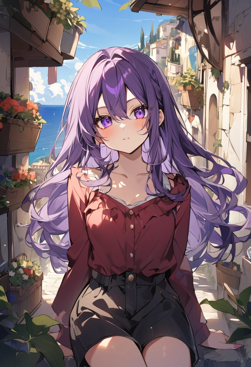 Keito。Purple Eyes。female。Purple Hair。Southern Italy