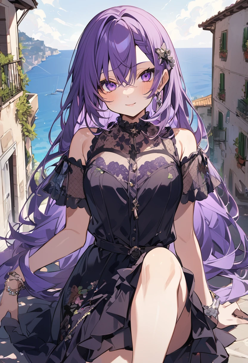 Keito。Purple Eyes。female。Purple Hair。Southern Italy